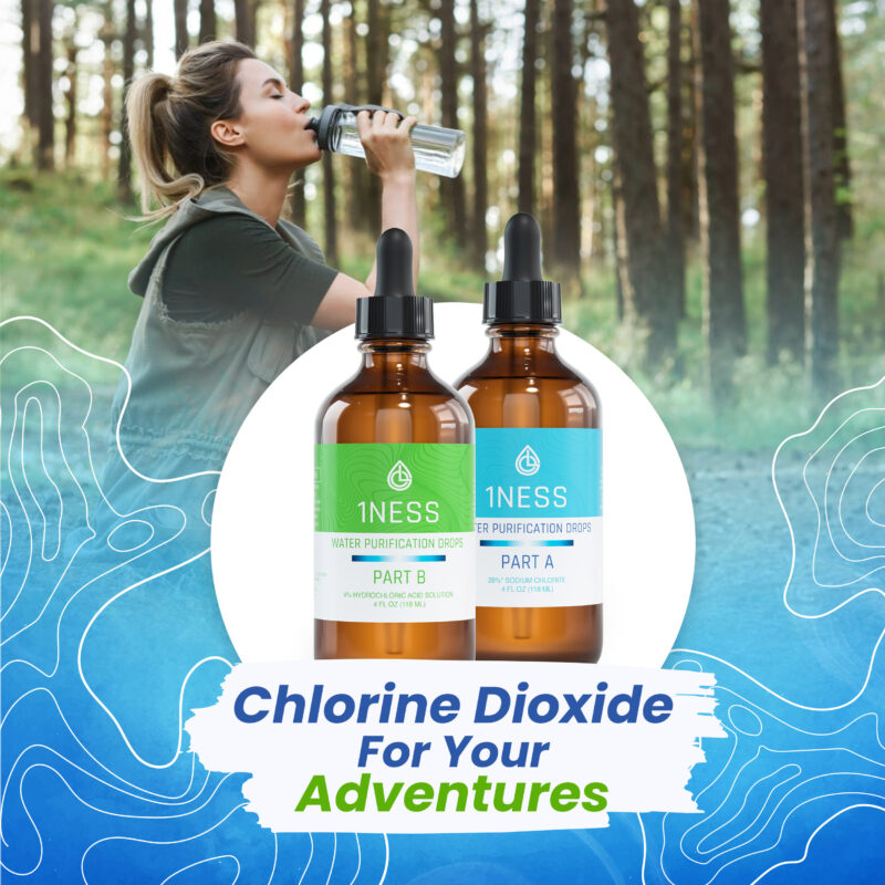 Chlorine Dioxide Kit with Hydrochloric Acid Activator (4oz Glass Bottles)
