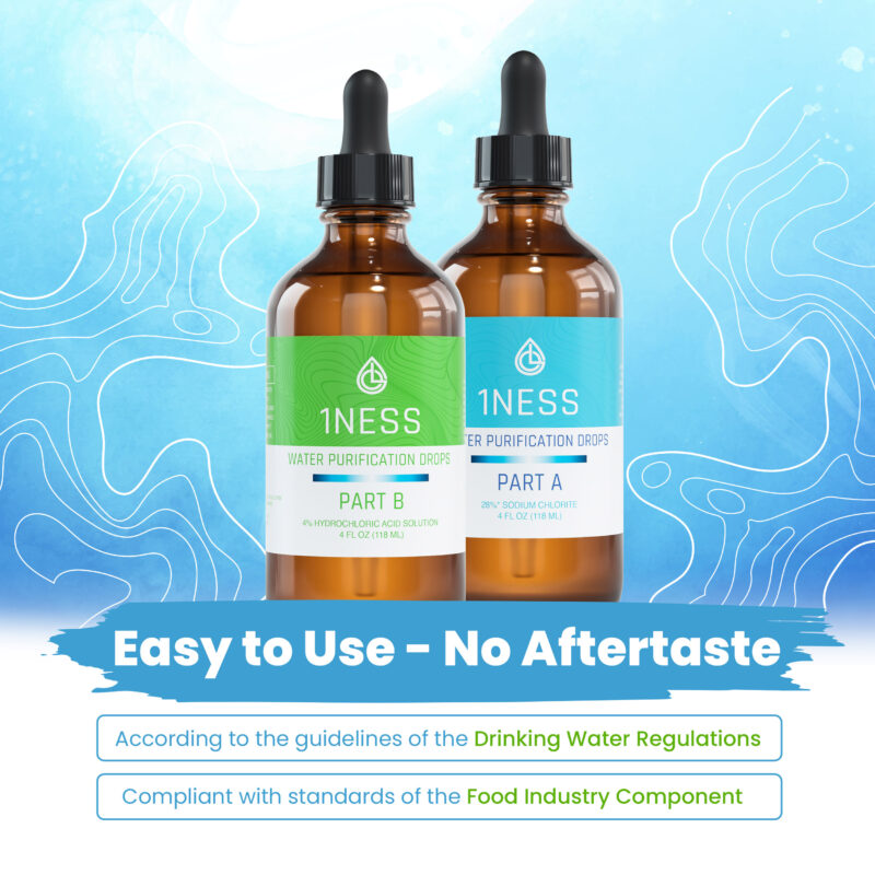 Chlorine Dioxide Kit with Hydrochloric Acid Activator (4oz Glass Bottles)
