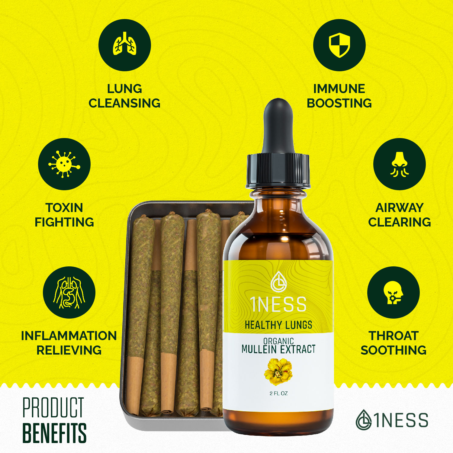 Mullein Herbal Super Pack for Lung & Throat Relief (2oz Set)