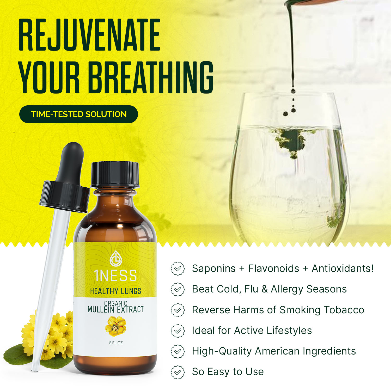 Mullein Herbal Super Pack for Lung & Throat Relief (2oz Set)